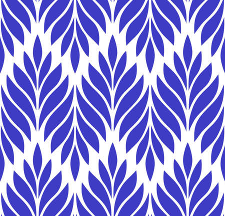 Vector geometric seamless pattern. Modern stylish floral background with leaves.のイラスト素材