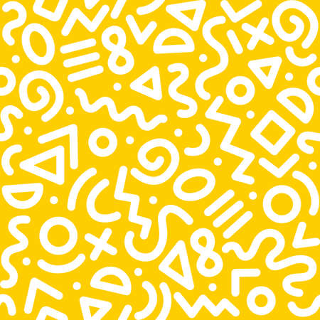 Seamless monochrome geometric pattern. Fashion 80-90s. Hipster Memphis style. EPS 10のイラスト素材