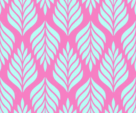 Vector geometric seamless pattern. Modern stylish floral background with leaves.