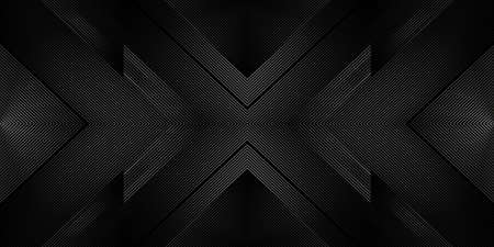Luxury geometric seamless striped pattern. Stylish monochrome linear texture with 3d effect. Modern vector symmetric ornament.のイラスト素材