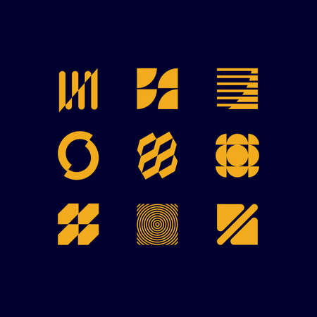 Set of modern abstract geometric shapes. Trendy minimal graphic elements for your unique design....