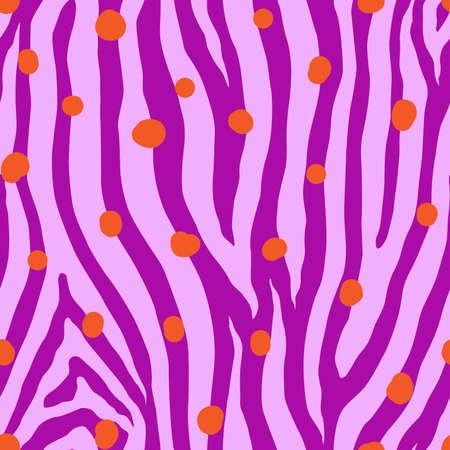 Zebra colorful seamless pattern. Vector animal skin print. Fashion stylish organic textureのイラスト素材