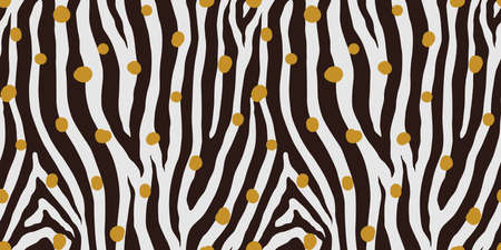Zebra monochrome seamless pattern. Vector animal skin print. Fashion stylish organic texture. EPS 10のイラスト素材