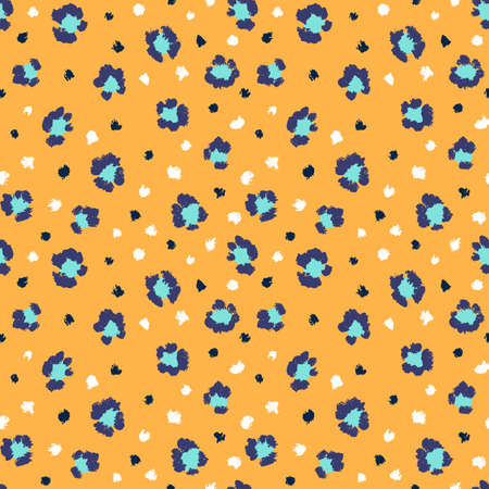 Leopard seamless pattern with brush stroke texture. Fashion stylish natural background. Vector animal skin print. EPS 10のイラスト素材
