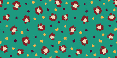 Leopard seamless pattern with brush stroke texture. Fashion stylish natural background. Vector animal skin print. EPS 10のイラスト素材