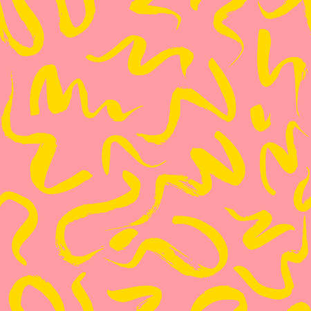 Vector seamless pattern with wavy brush strokes. Hand painted stylish texture for fabric, wallpaper,...