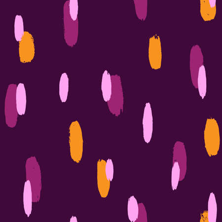 Brush stroke hand painted seamless pattern. Abstract background with round organic shapes. Fashion...