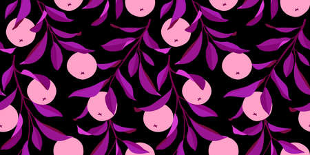 Seamless pattern with oranges. Trendy summer background. Bbright print for fabric or wallpaper. Vector illustration, EPS 10.のイラスト素材