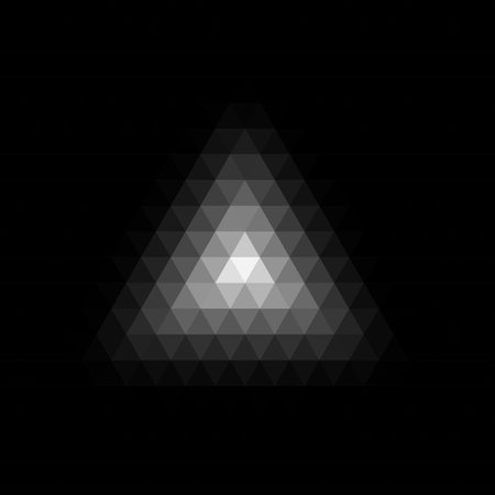 Geometric halftone background. Abstract low poly design. Monokchrome kaleidoscope pattern. Vector illustration.のイラスト素材