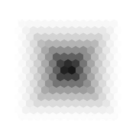 Geometric halftone background. Abstract low poly logo design. Monokchrome kaleidoscope pattern. Vector illustration.のイラスト素材