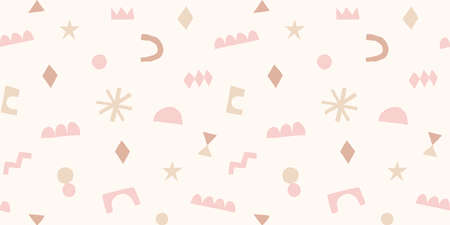 Modern trendy collage with cut out elements. Abstract background with hand drawn doodle shapes....