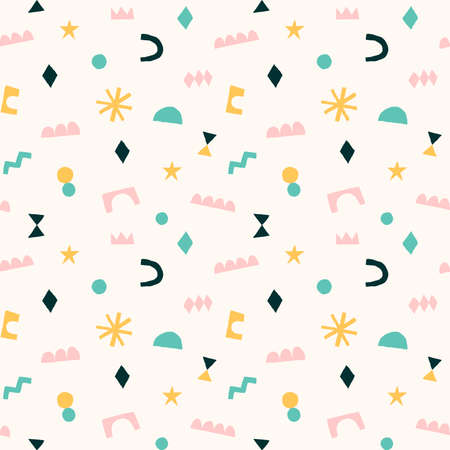 Modern trendy collage with cut out elements. Abstract background with hand drawn doodle shapes....