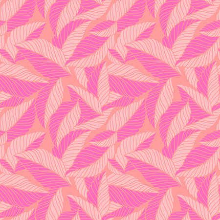 Elegant seamless pattern with delicate leaves. Vector Hand drawn floral background for fabric, wallpaper, print, cover, banner and invitation.のイラスト素材