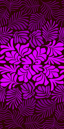 Modern abstract background with tropical palm leaves in Matisse style. Vector seamless pattern with Scandinavian cut out elements. Hand drawn contemporary art collage.のイラスト素材