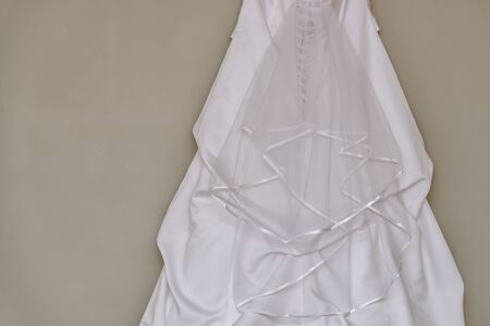 Bride's Wedding Gown with Veilの写真素材