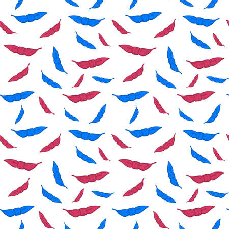 Bow headband repeats in red and blue, seamless pattern perfect for paper, backgrounds, packaging and fun creative endeavorsの写真素材