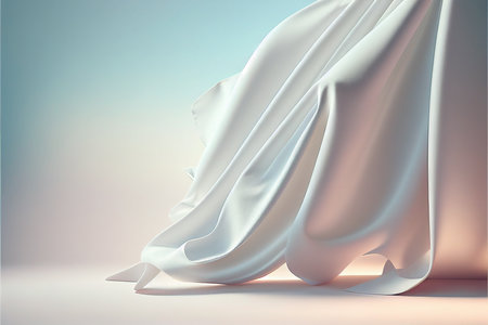 Abstract background with white cloth. 3d rendering. Computer digital drawing.の写真素材