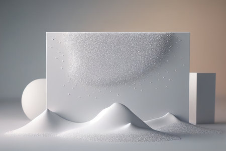 3d rendering abstract display podium for product presentation and advertising. Mock up scene with geometrical forms.の写真素材