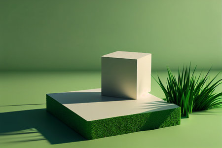 Minimalist abstract display podium for product presentation. 3D renderの写真素材