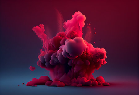 Abstract red smoke on a dark background. 3d rendering, 3d illustration.の写真素材