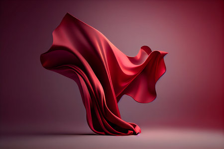 Abstract red cloth on a red background. 3d rendering image.の写真素材