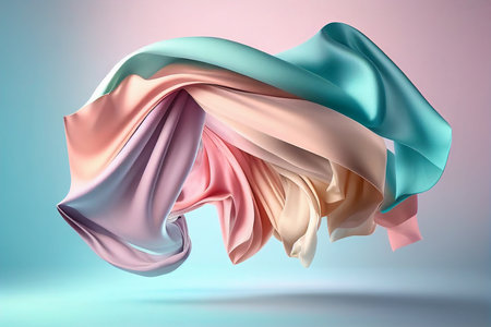 3d render of a silk fabric fluttering in the wind.の写真素材