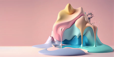 3d render of abstract background with colorful liquid splashes. 3d illustrationの写真素材