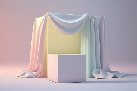 3d render, abstract background, pastel colors, geometric shapesの写真素材