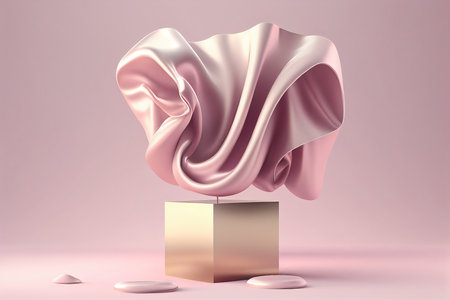 3d rendering of podium for product display. Abstract background for cosmetic advertising.の写真素材