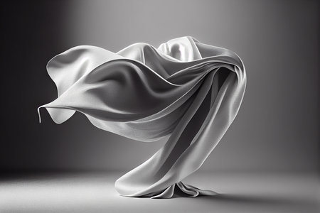 Abstract background of wavy silk or satin. 3d rendering image.の写真素材