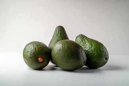 Avocado fruit isolated on white background with copy space for text.の写真素材