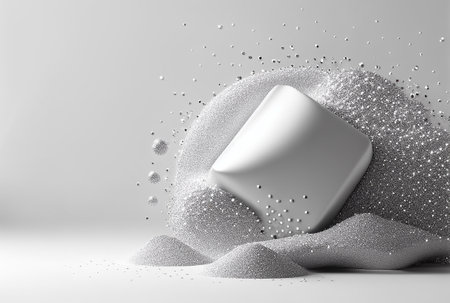 3d rendering of a white podium in the form of a drop of waterの素材
