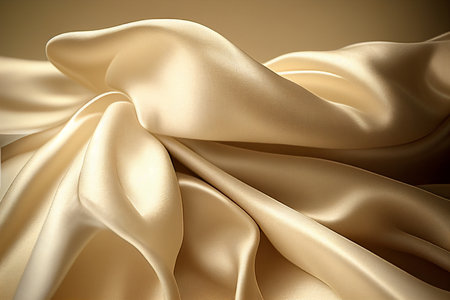 Gold satin background close up. Luxurious background design wallpaper. mock up template for product presentationの写真素材