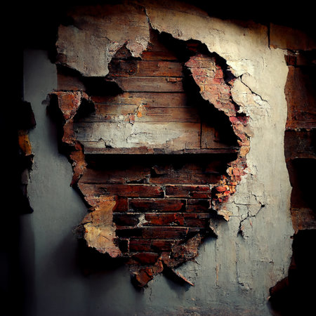 abstract grunge background of old wall with peeling paint and plasterの素材