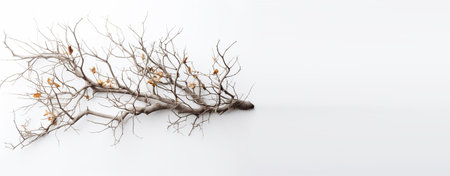 Dead tree isolated on white background. 3D illustration. Horizontal mockup template for product presentationの写真素材