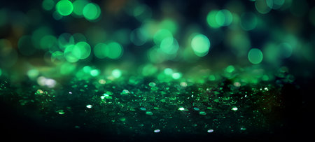 green glitter vintage lights background. defocused. bokeh.の写真素材