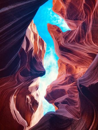 Lower Antelope Canyon USA Arizona, america. Navajo Tribal. Sandstone formations in deserts of Arizonaの写真素材