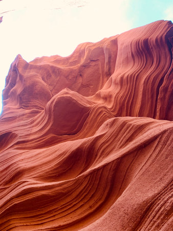 Lower Antelope Canyon USA Arizona, america. Navajo Tribal. Sandstone formations in deserts of Arizonaの写真素材
