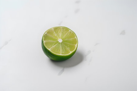 Lime on a white background with space for text or image.の写真素材