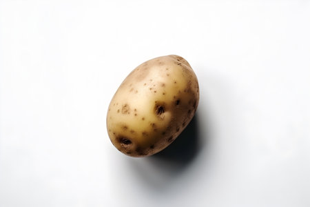 Potato on a white background, close-up, isolate.の写真素材