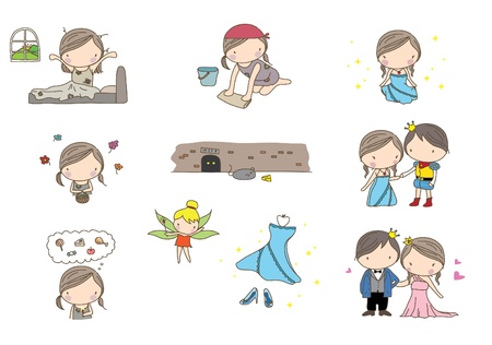 Little girl and Princeのイラスト素材