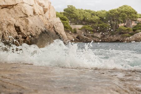 Wave on the coast of Mallorcaの写真素材