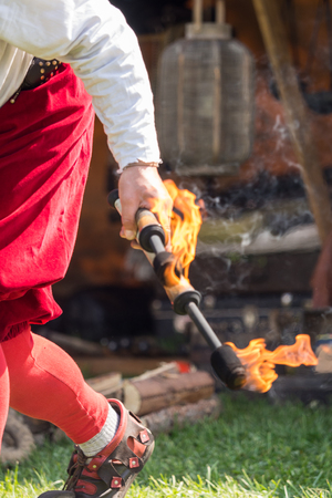 People, salesstands and general impressions of the medieval age festival on Lake Murner in Wackersdorf, Bavaria on 10 May 2016のeditorial素材