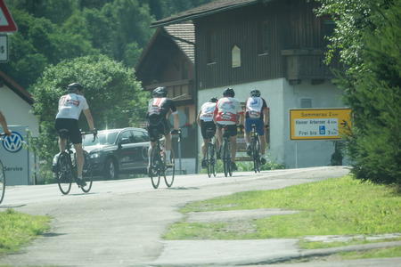 Participants of the Arber Radmarathon on 30 July 2017のeditorial素材