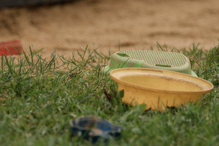 Equipment on a children's playgroundの写真素材