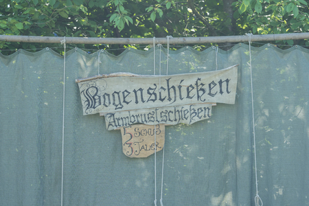 People, salesstands and general impressions of the medieval age festival on Lake Murner in Wackersdorf, Bavaria on 27 May 2017のeditorial素材