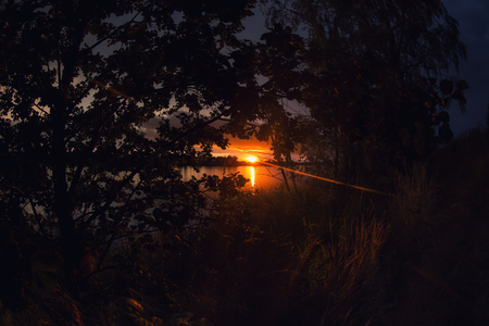 Sunset at Lake Murner, Wackersdorf Bavariaの写真素材