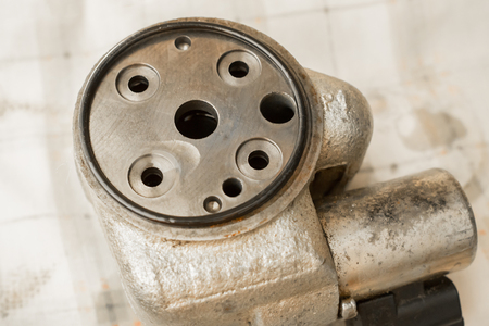 Repair and parts of a compact loaderの写真素材