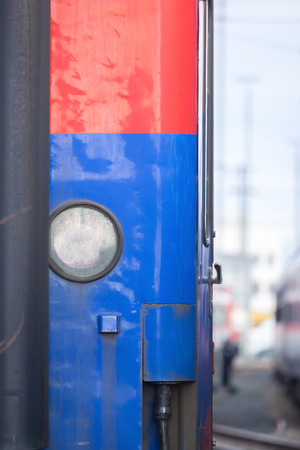 A partial view of a wagon at the train stationの写真素材