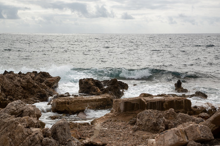 Waves at the coast, island Mallorca Spain